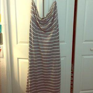 Gray Striped Maxi Dress